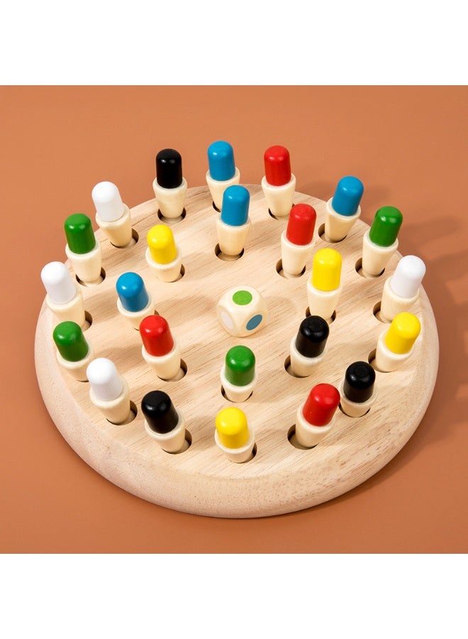 كابسترو لعبة شطرنج الذاكرة الخشبية الملونة للأطفال - مجموعة ألعاب لوحية لتنمية المنطق والتركيز، نشاط تفاعلي لتنمية التفكير مناسب للعب العائلي والتعلم المبكر - لوحة شطرنج ذاكرة ملونة صغيرة الحجم - Image 2